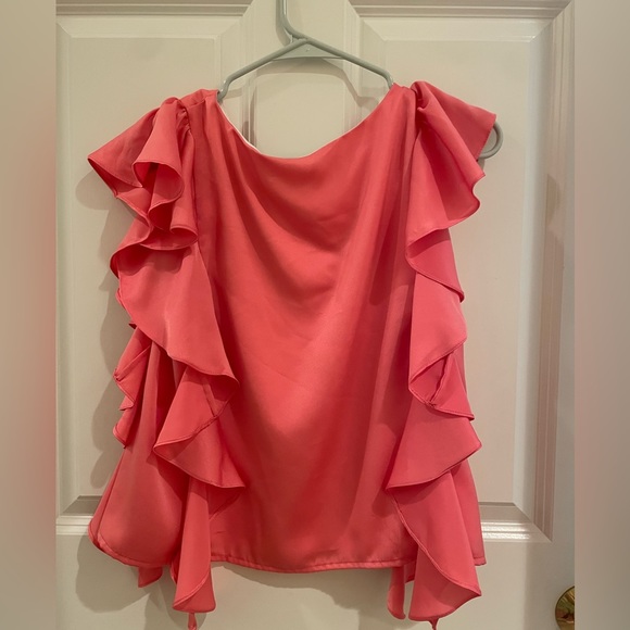 koch Tops - Koch NWT pink ruffle satin top. Size small.